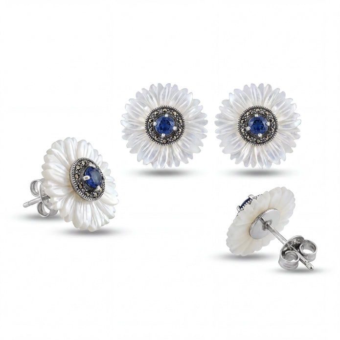 Blue Bloom Studs — 4