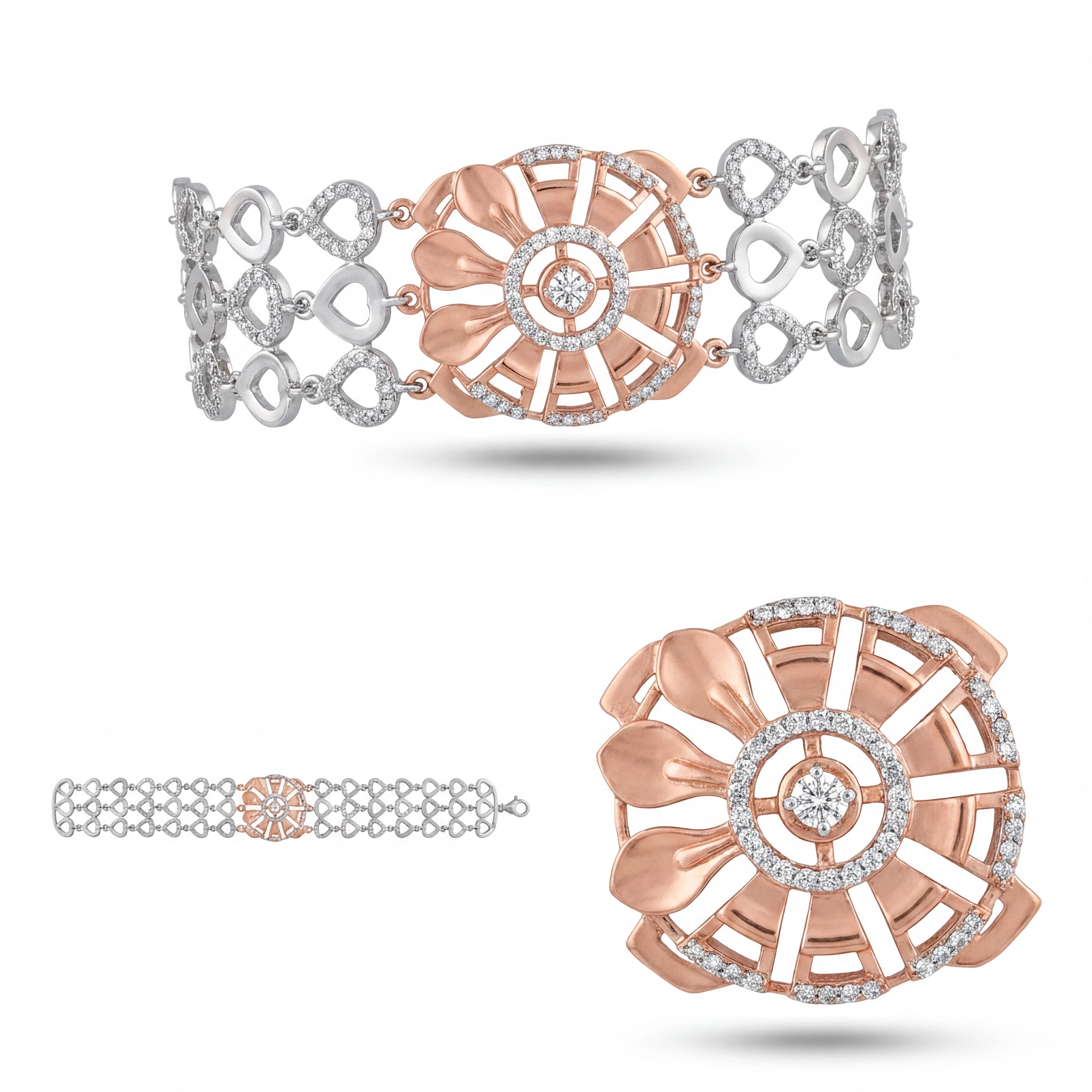Two-Tone Floral Cuff — 4