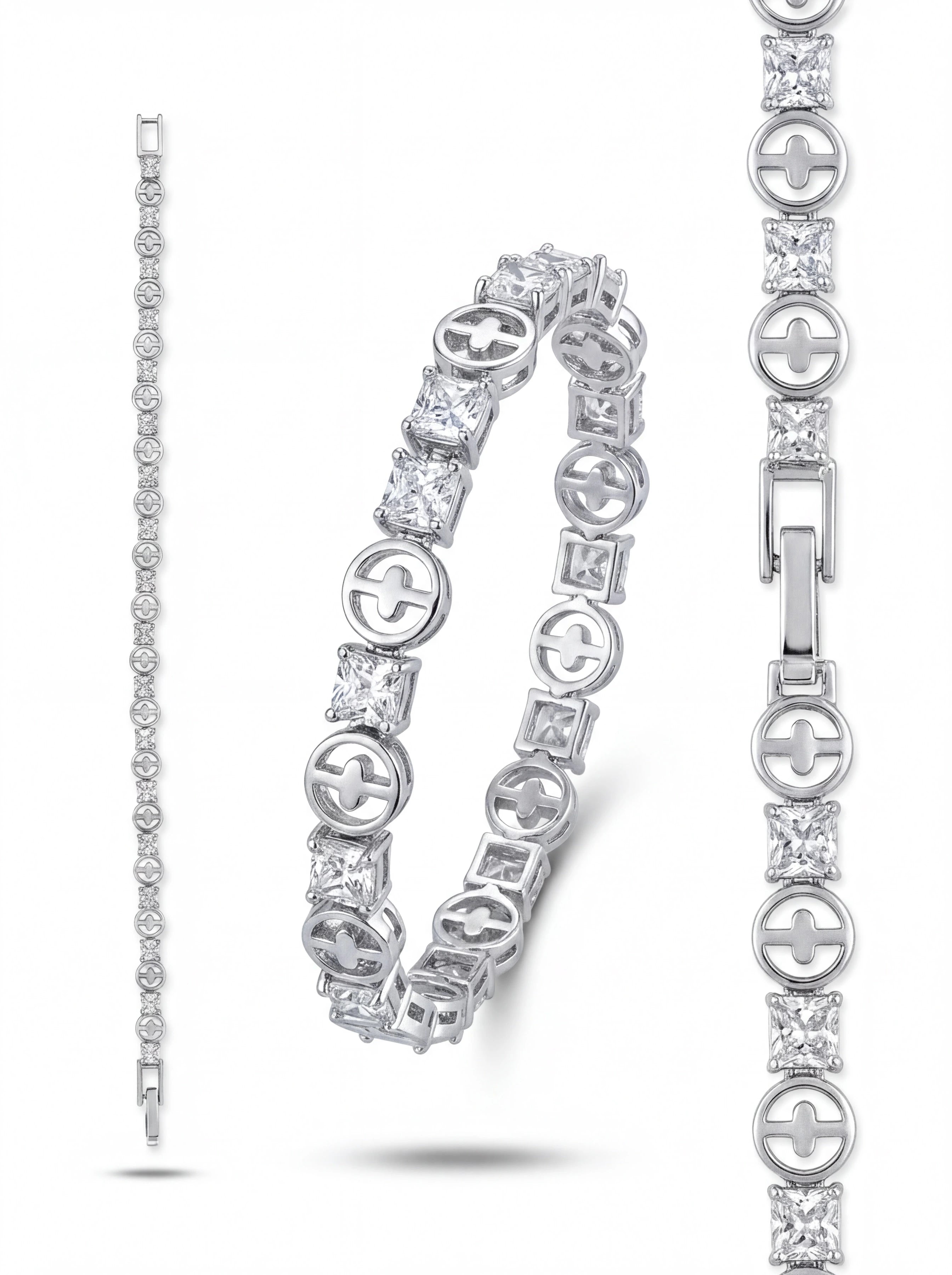 CZ Motif Link Bracelet — 4