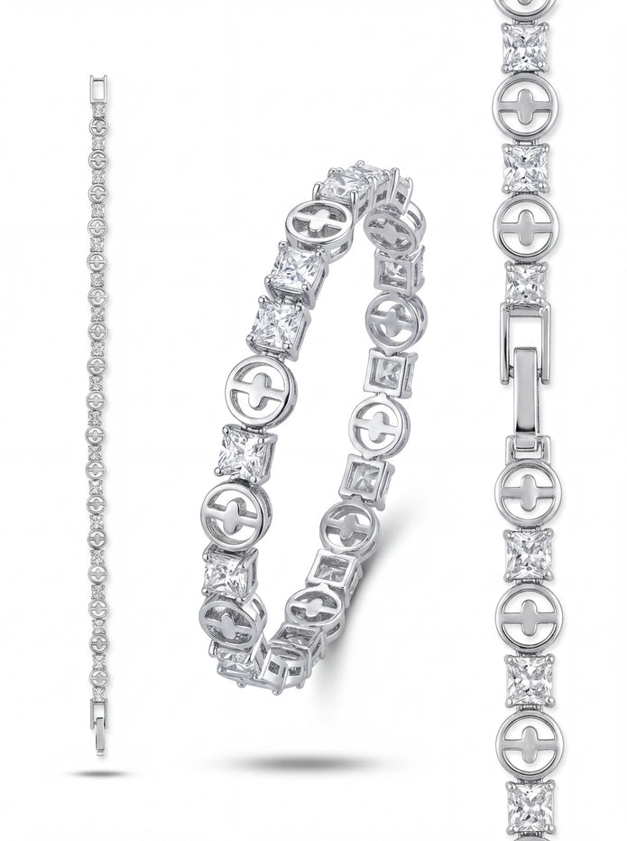CZ Motif Link Bracelet — 4