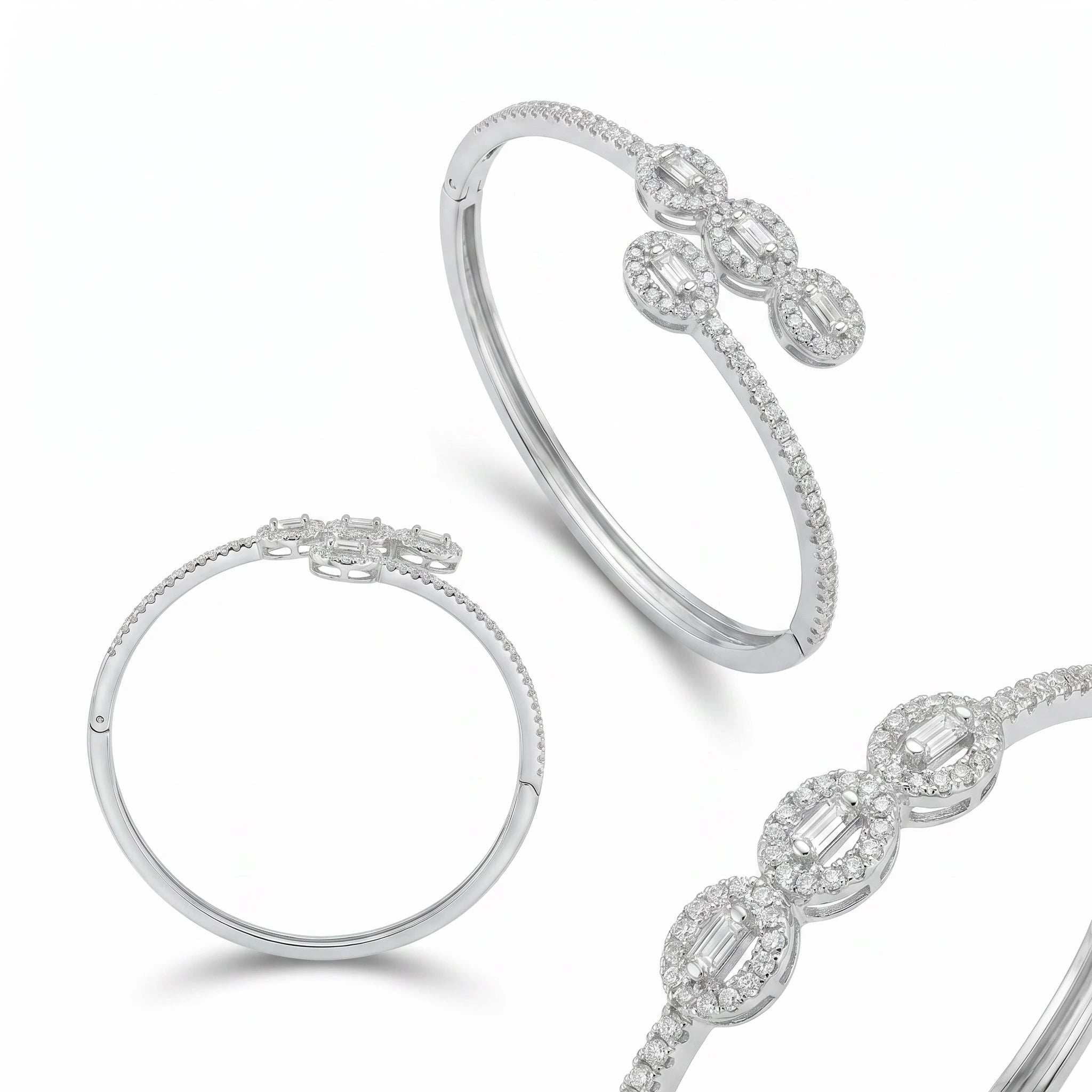 Triple Halo CZ Set — 4