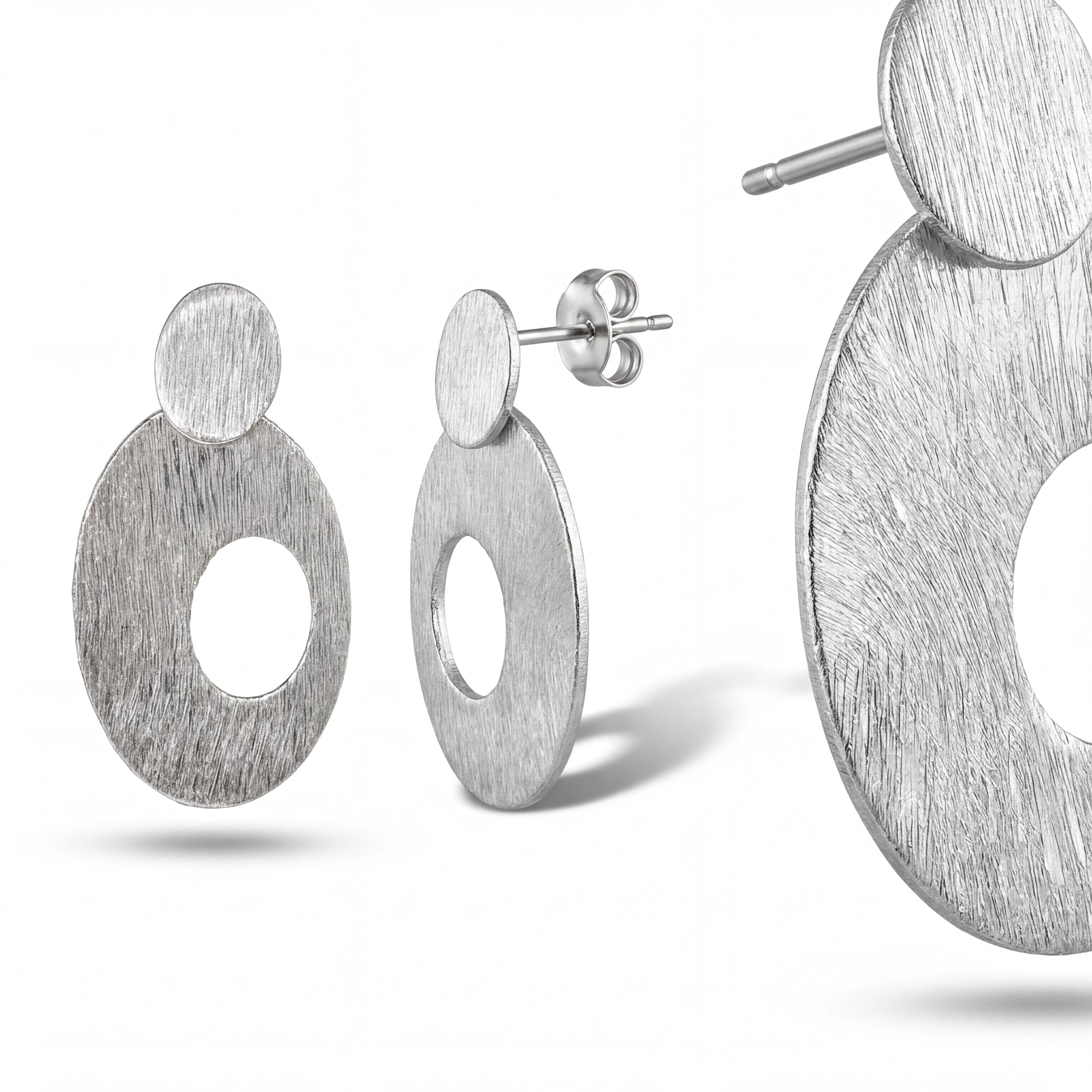 Textured Oval Studs — 4