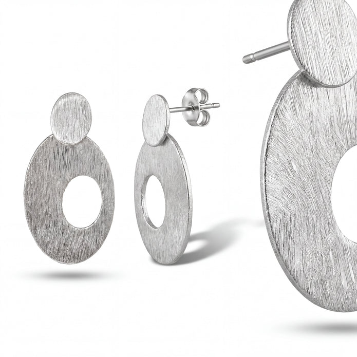 Textured Oval Studs — 4