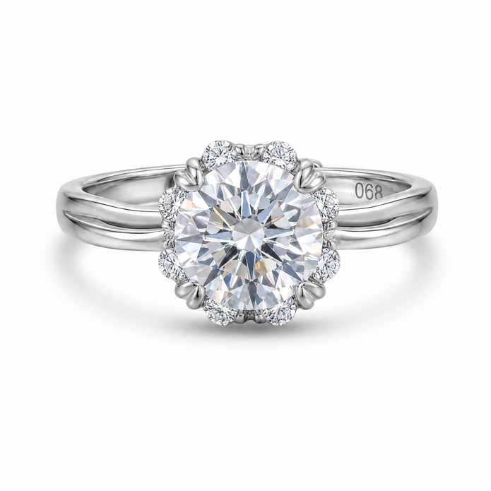 Halo Solitaire Ring