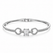 Emerald Cut Halo Bangle