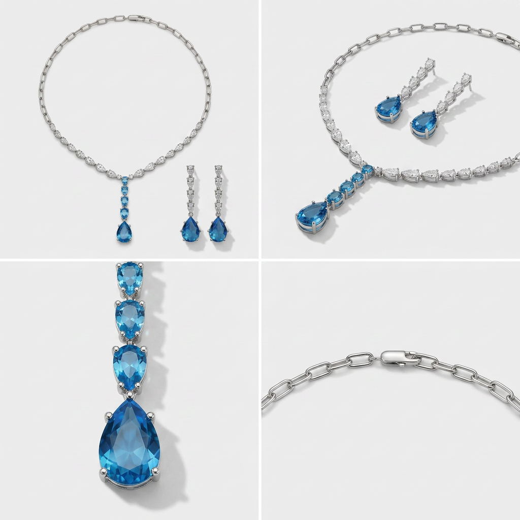 Aqua Teardrop Set
