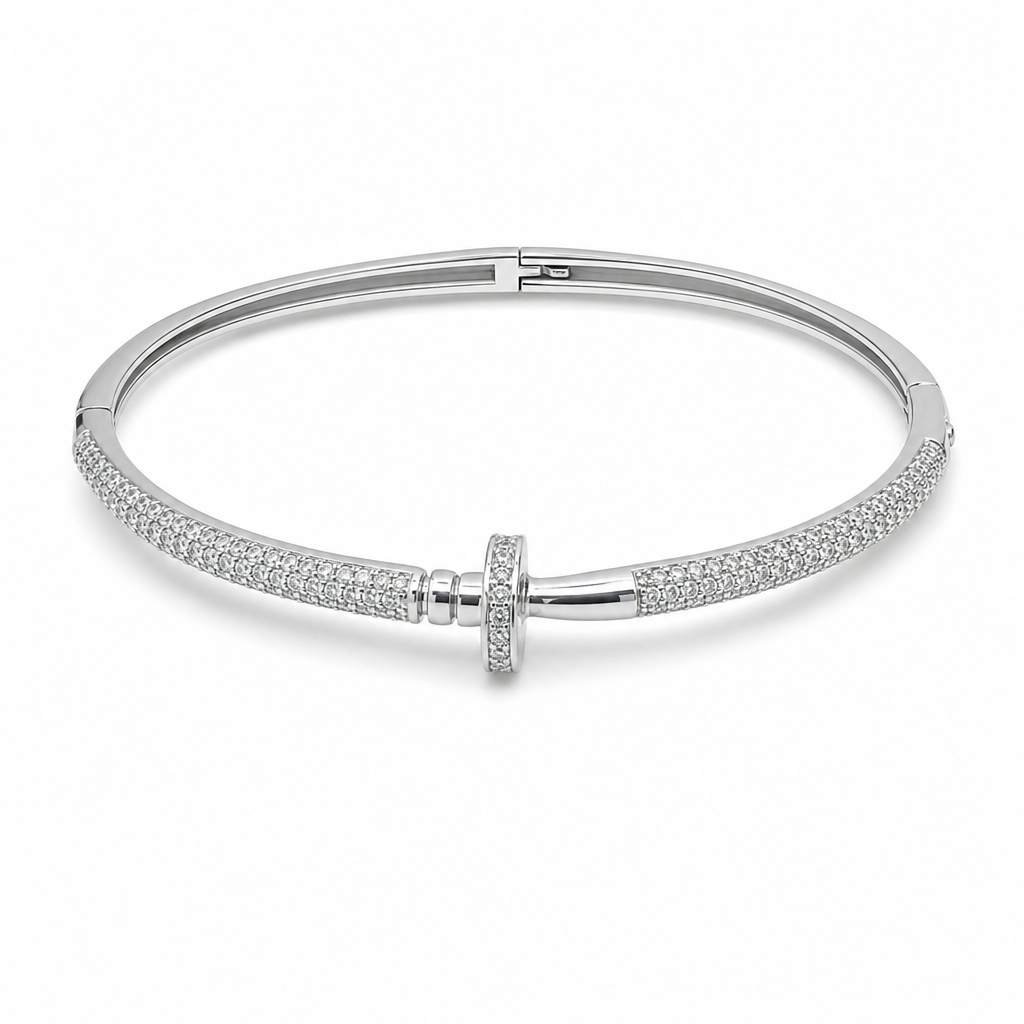 Pave Diamond Nail Bangle