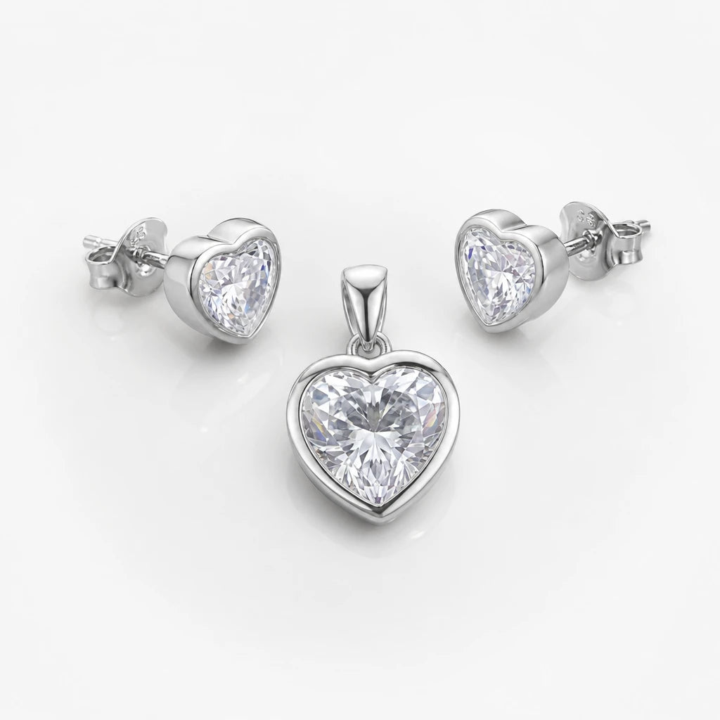 CZ Heart Duo Set