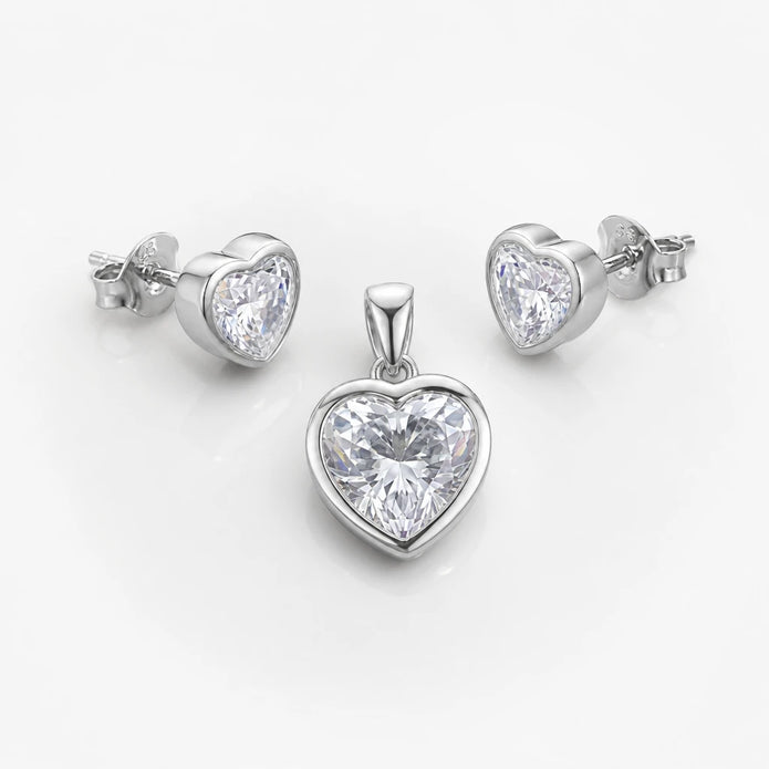 CZ Heart Duo Set