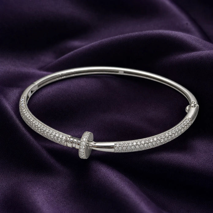 Pave Diamond Nail Bangle
