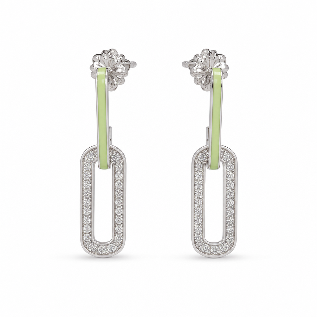 Lime Link Drop Earrings