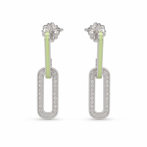 Lime Link Drop Earrings